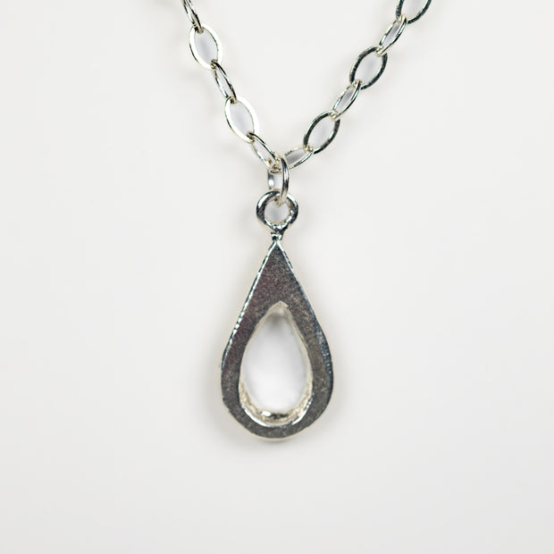 Handmade sterling silver teardrop pendant. A meaningful gift of hope—15% donated to LLS to fund cancer research and support patients.