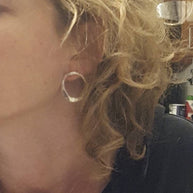 hammered_silver_circle_post_earrings_handmade
