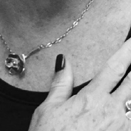 silver_flower_charm_necklace_handmade