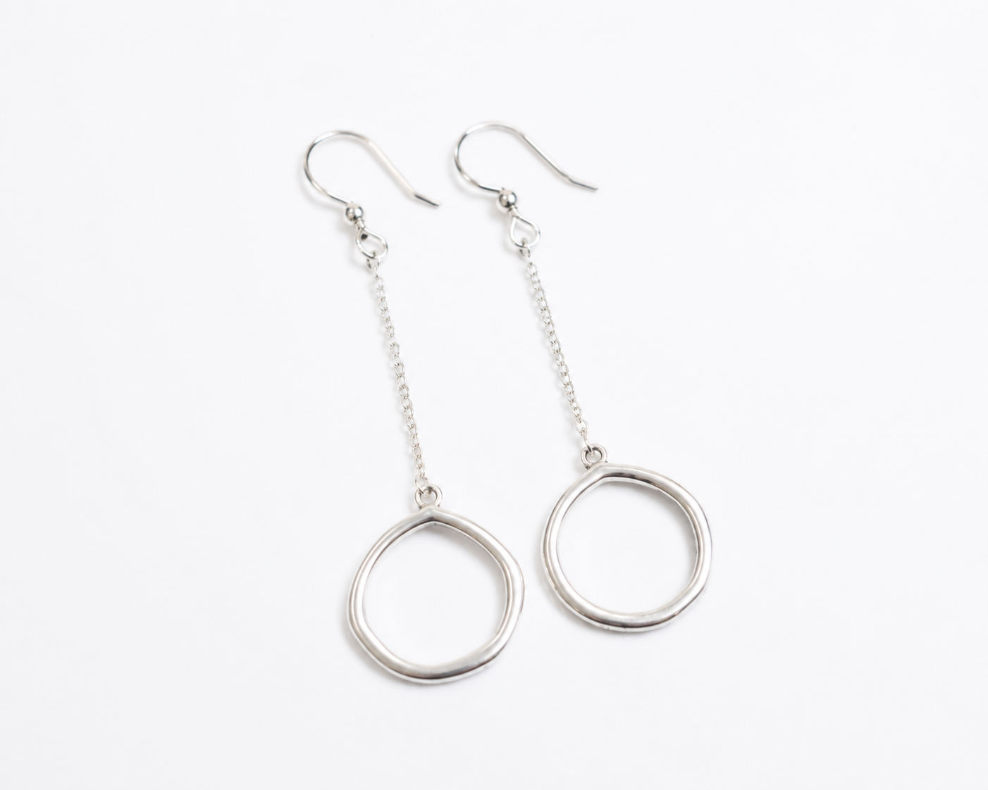 Big Cheery-O- Large Handmade Sterling Silver Circle Dangle Earrings