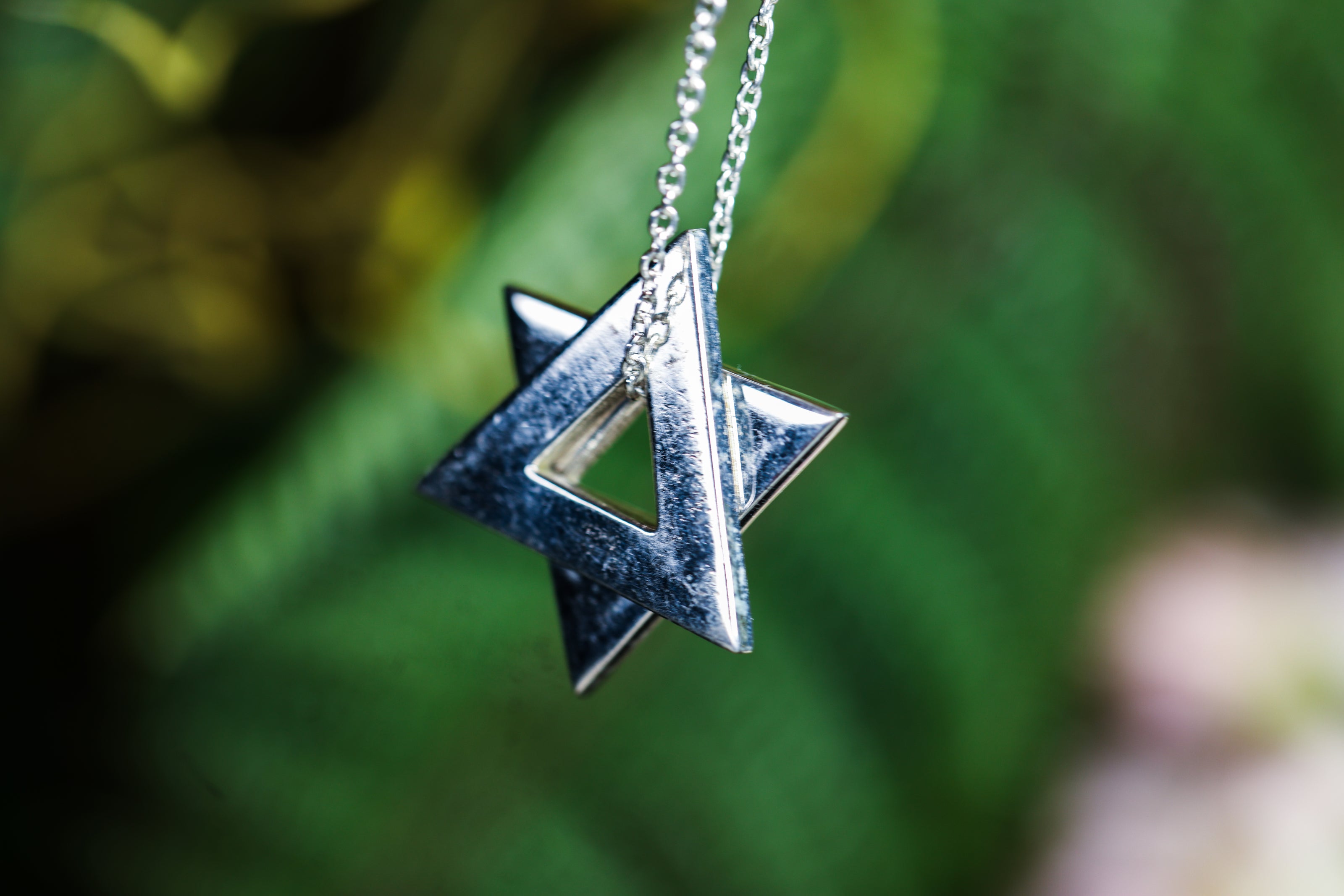 Big Star of David Sterling Silver Necklace