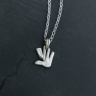 Triple Symbol Sterling Silver Pendant Necklace – Hamsa, Peace Sign & Dove