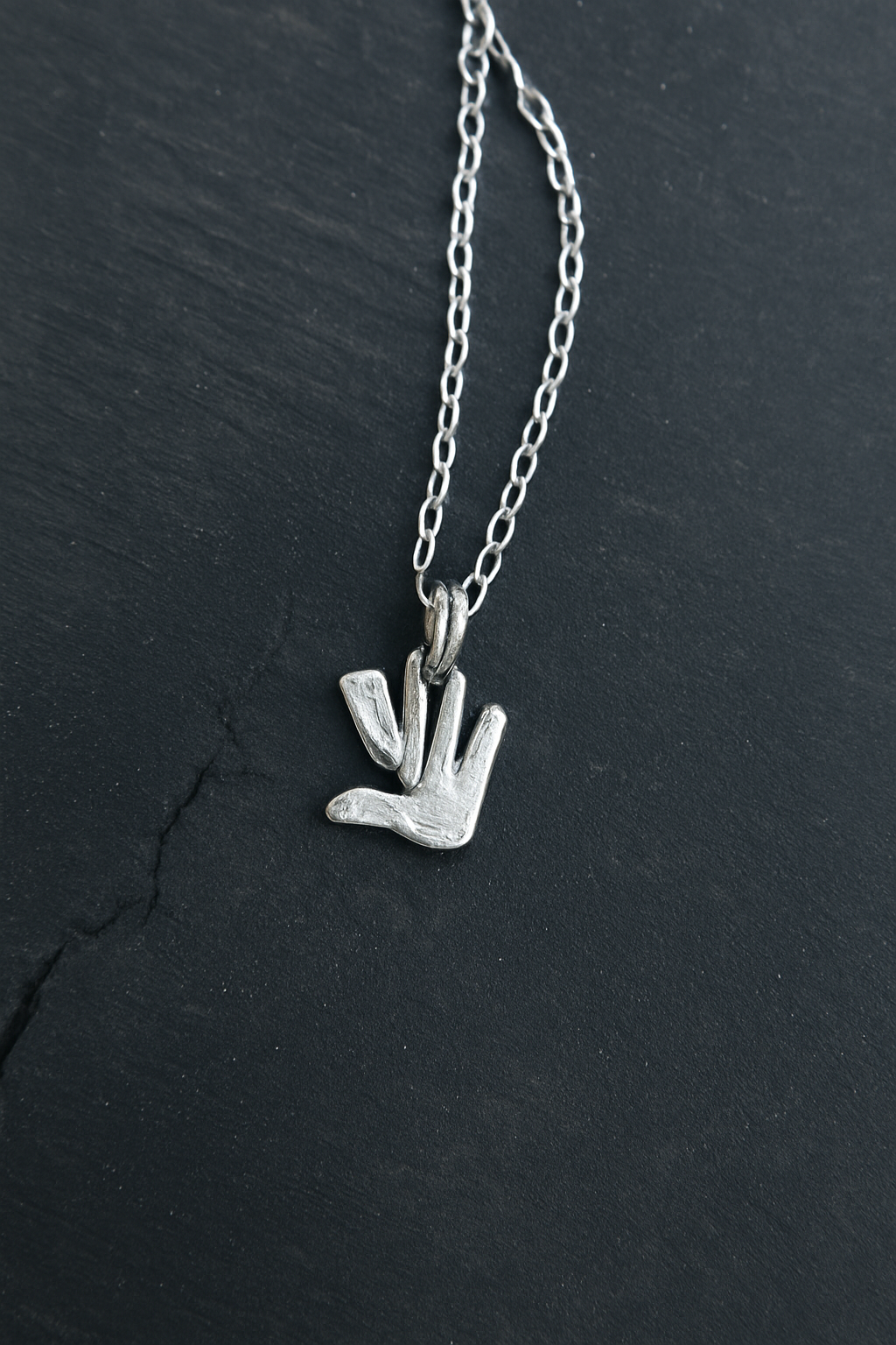 Triple Symbol Sterling Silver Pendant Necklace – Hamsa, Peace Sign & Dove