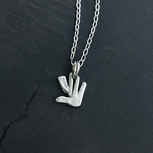 Triple Symbol Sterling Silver Pendant Necklace – Hamsa, Peace Sign & Dove