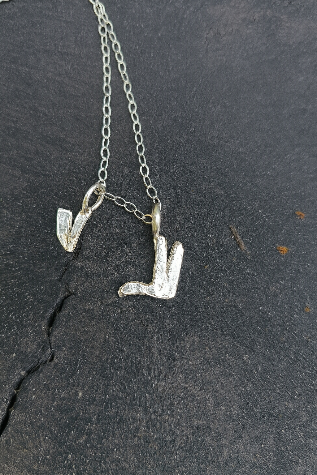 Triple Symbol Sterling Silver Pendant Necklace – Hamsa, Peace Sign & Dove