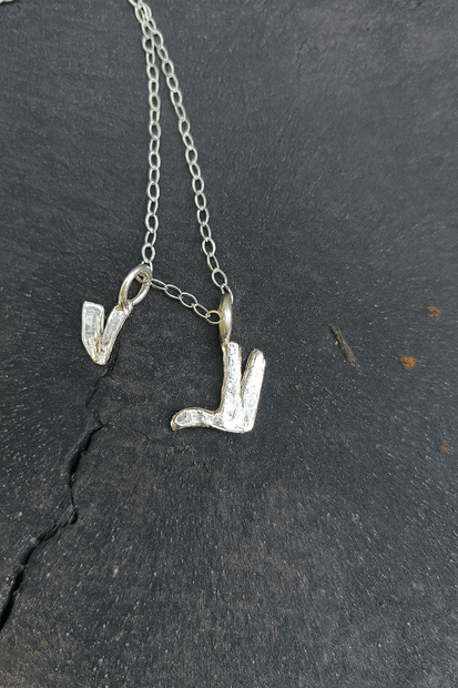 Triple Symbol Sterling Silver Pendant Necklace – Hamsa, Peace Sign & Dove