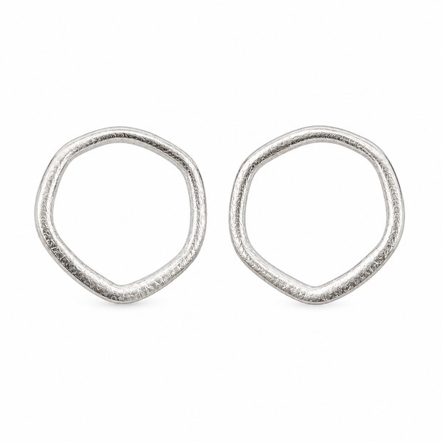 "BIg Cheery-O" Circle Sterling Silver Post Earrings
