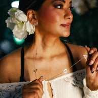 Sterling SIlver Assorted Shape Long Necklace