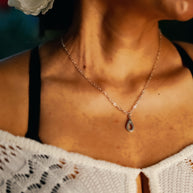 Handmade sterling silver teardrop pendant. A meaningful gift of hope—15% donated to LLS to fund cancer research and support patients.