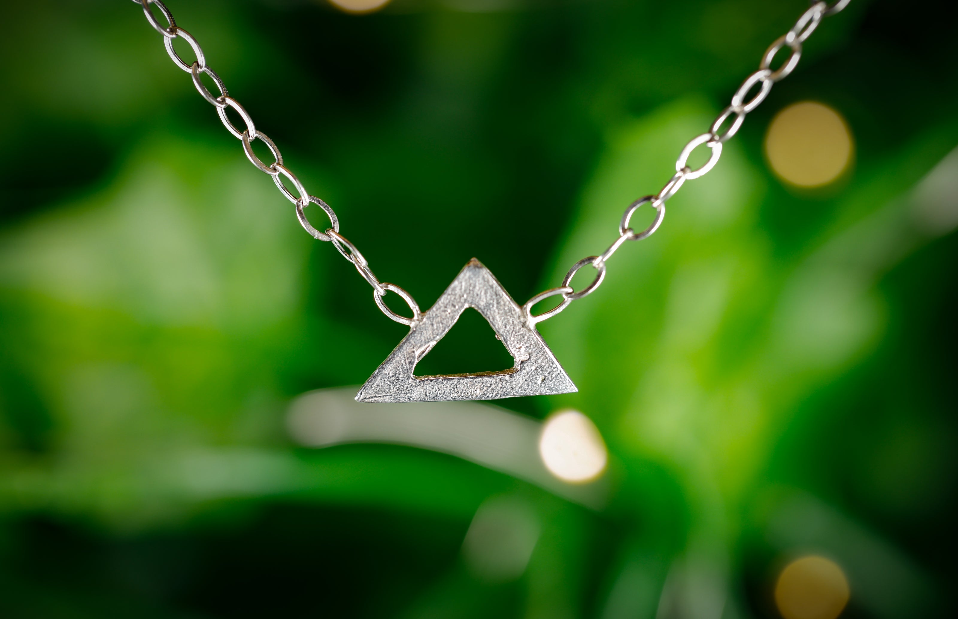 handmade_triangle_necklace_and_earring_set_silver