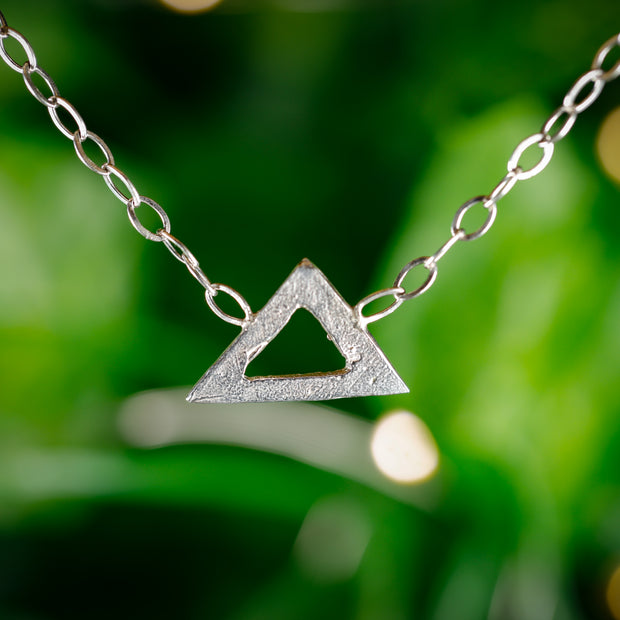 handmade_triangle_necklace_and_earring_set_silver
