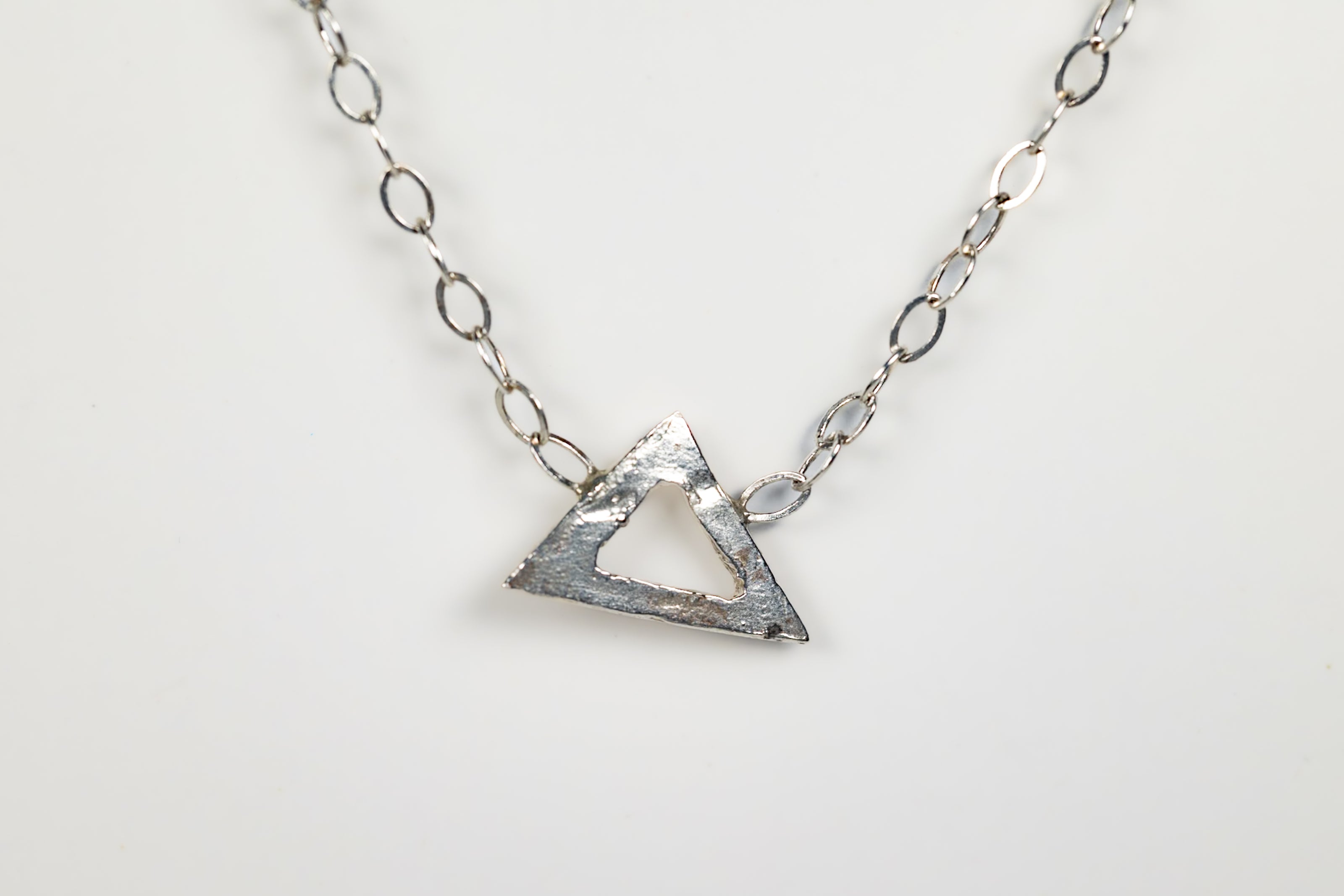 sterling_silver_triangle_pendant_necklace_with_matching_earrings