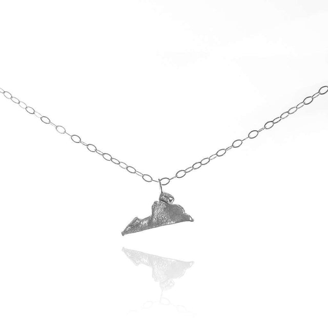 hammered_silver_virginia_state_pendant_necklace